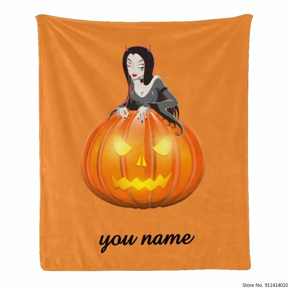 

Spring/Autumn Adults Sofa Throw Blanket Printing Halloween Pumpkin Fleece Couch Bed Blanket Kids Room Decoration