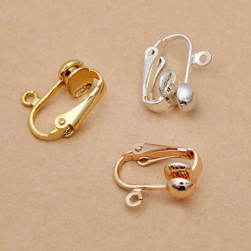 Серьги клипсы с петлей не пирсинг металлическими подвесками кисточками требует