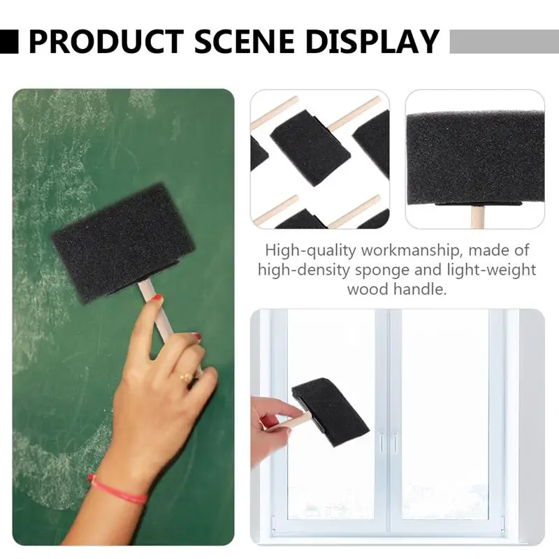 

10pcs Sponge Brushes Painting Bevel Tipped Art Project Accessories Brushes Supplies