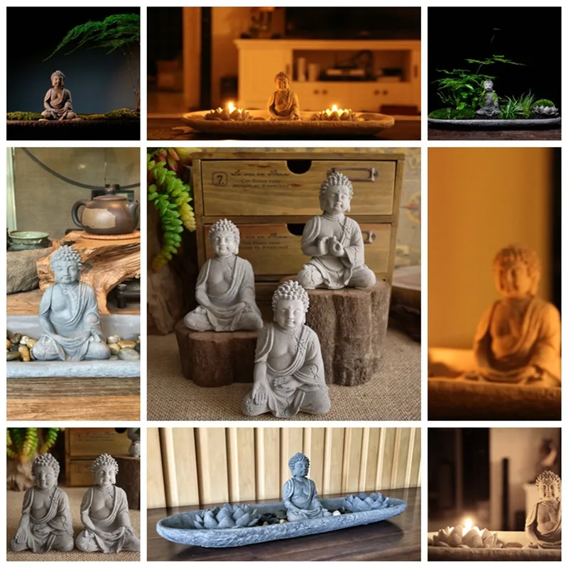 Цементная скульптура Будды статуя ручной работы Будда Шакьямуни статуэтка для