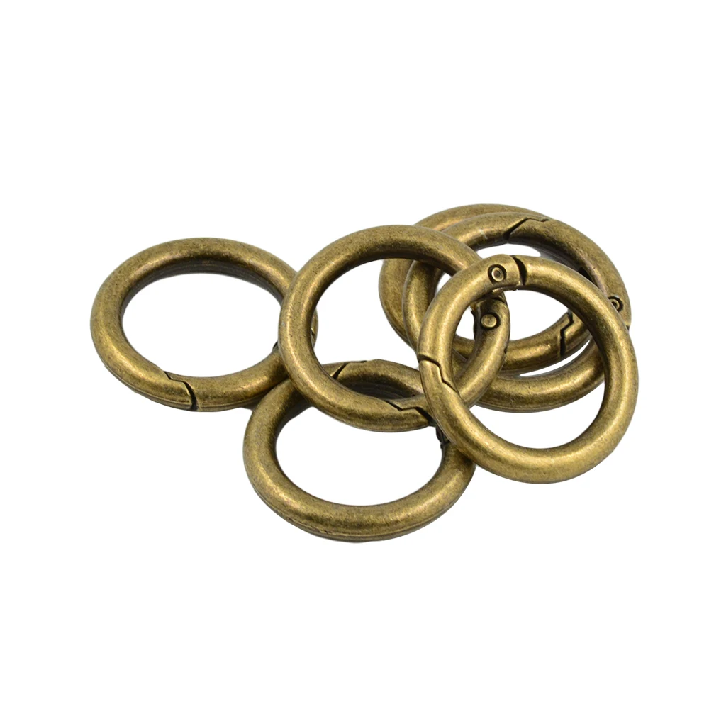 

6Pcs 28mm Mini Carbine Hooks Alloy Round Snap Spring Clip Carabiner Karabiner