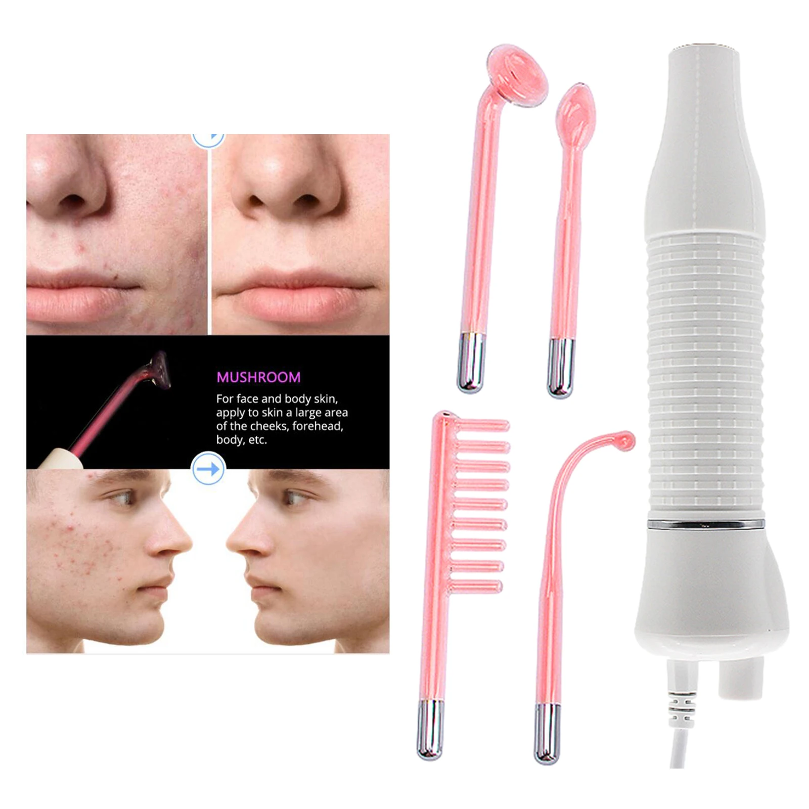 

Portable High Frequency Facial Skin Care Machine With 4 Wand Electrodes (US)