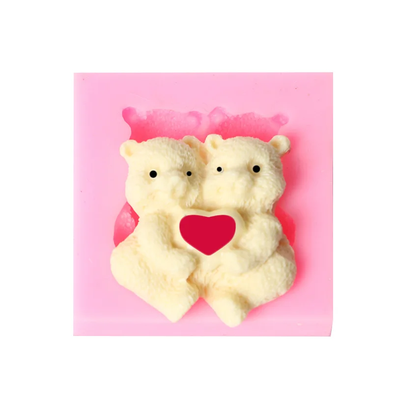 Милая силиконовая форма медведя для помадки формы торта DIY мыло ручной работы