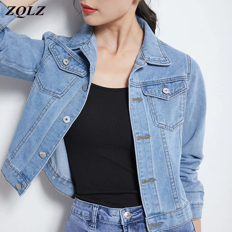 ZQLZ джинсовые куртки женские базовые пальто 2020 весна осень Новая модная женская