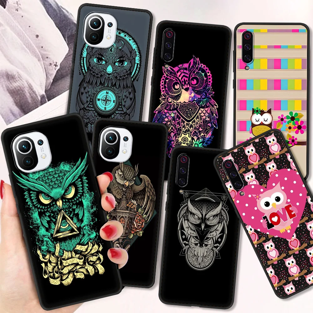

Противоударный чехол с изображением милой Совы и сердец для Xiaomi Poco X3 NFC M3 Pro, мягкий чехол из ТПУ для Redmi 9T, 11, Note 10, 10T Lite, зеркальный чехол