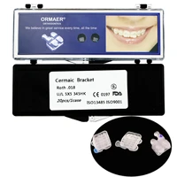 20pcsbox mini dental orthodontics ceramic braces bracket mesh base slot roth 0 018 hooks 345 fit 3m