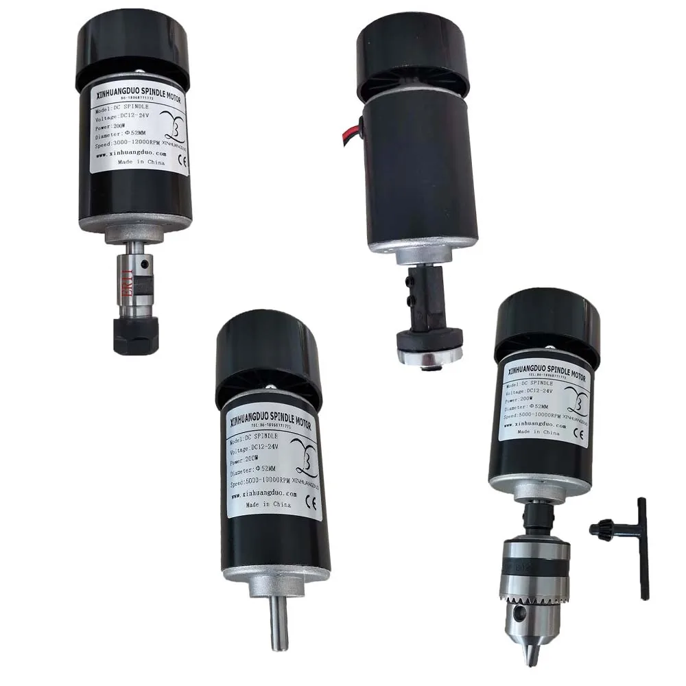 Электродвигатель шпинделя с воздушным охлаждением, 24 В, 200 Вт, 10000 об/мин, 200 Вт, электродвигатель шпинделя + зажим для станка с ЧПУ «сделай сам»