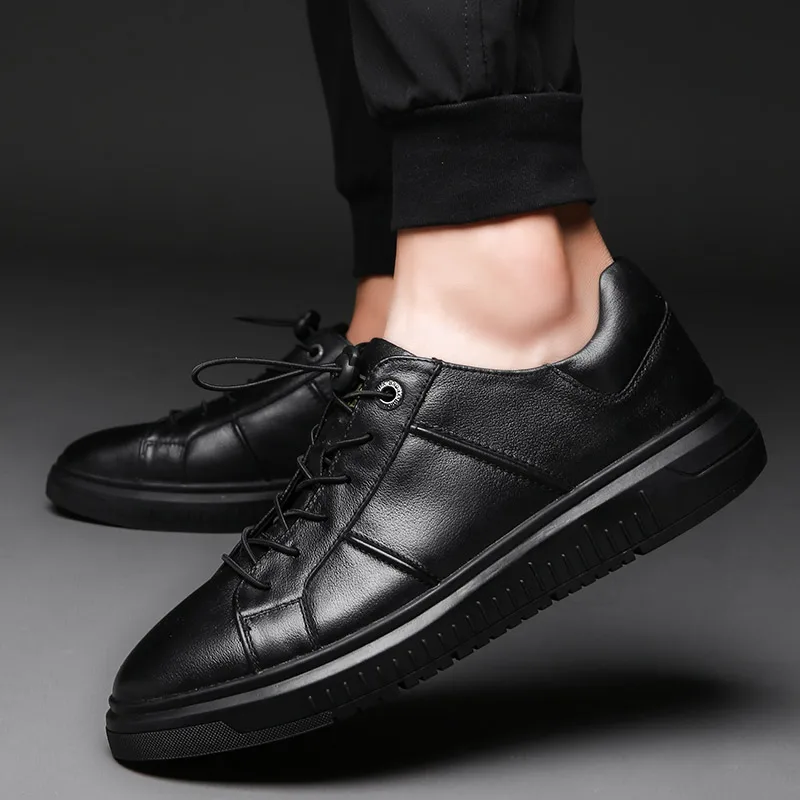 Туфли мужские из натуральной кожи повседневные на шнуровке классические удобная