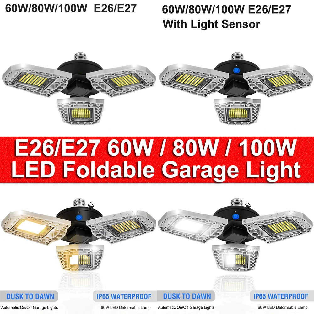 Деформационный светодиодный светильник для гаража s E26/E27 AC 100 265V High Bay супер яркий