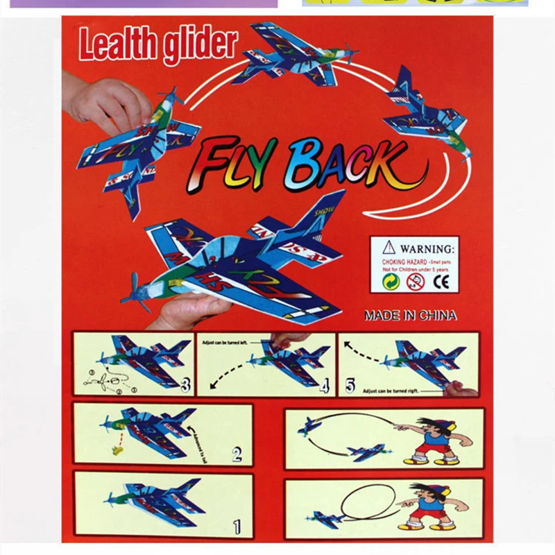 

Creative Kids Toy Magic Roundabout Combat Aircraft Foam Paper Airplane Model Hand Throw Flying Glider Planes Toys For Children