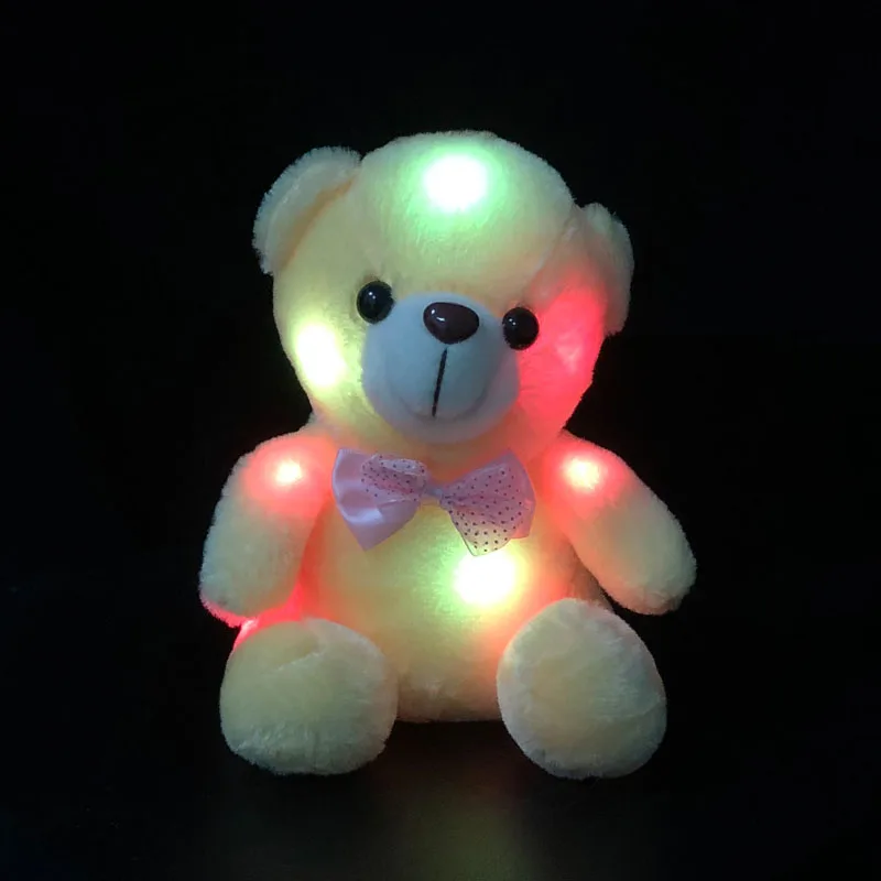 20cm Colorful Glowing Luminous Plush Baby Toys Lighting Stuffed Bear Teddy Lovely Gifts for Kids |