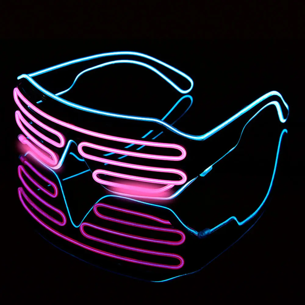 Fashion Led Luminous Glasses Battery Powered Christmas Halloween Flashing Light Glow Glasses Festival Supplies Costumes As Gift