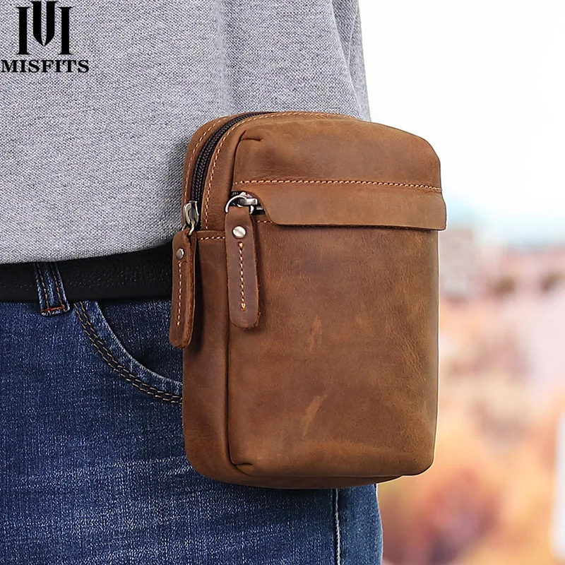 Leather Men's Waist Bag Retro First Layer Cowhide Bags for Men Shoulder Handbag Fashion Travel Cross Body Bag Male Chestbags