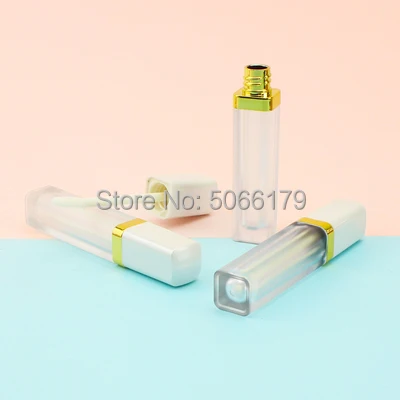 4 мл матовая пустая пластиковая бутылка для блеска губ с белой крышкой