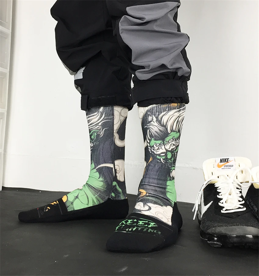 Носки унисекс хлопковые в японском стиле уличная одежда с принтом укиё-э Самурай