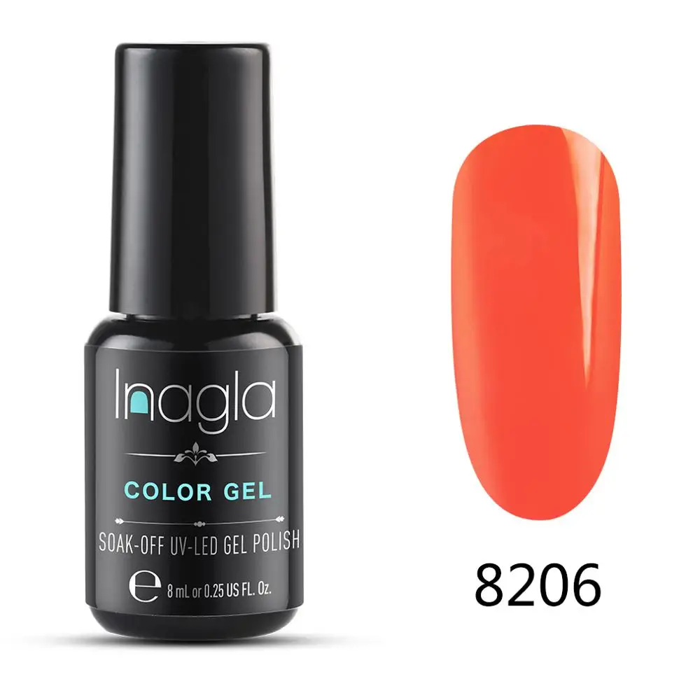 

Inagla 8ml Fluorescent Color Nail Polish UV LED Soak Off Vernis Semi Permanent Neon Gel Varnish Lucky Hybrid Lacquer Nail Art