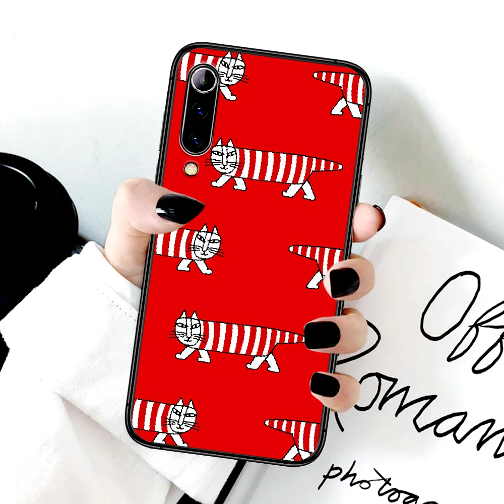 

Cute Cat Lisa Larson Phone Case For Xiaomi Mi Note 10 A3 9 MAX 3 A2 8 9 Lite Pro Ultra black Shell Silicone Coque Pretty