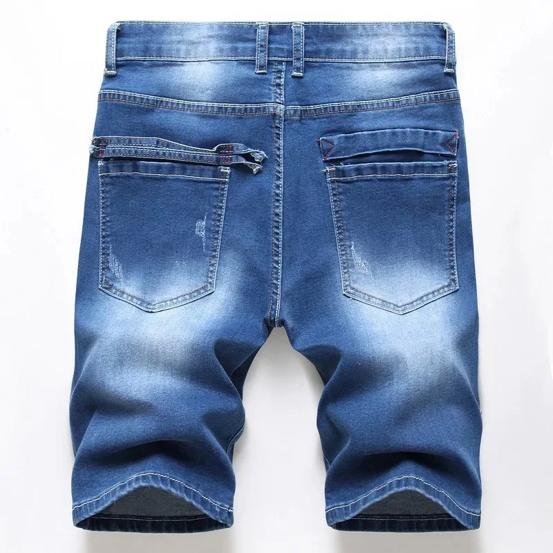 Мужские модные рваные джинсы 2020 мужские джинсовые брюки до колен прямые короткие