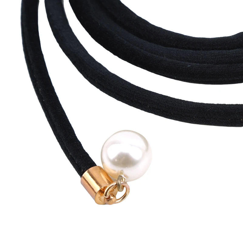 

Solid Fashion Women Tassel Knot Belt Vintage Pearl Waist Rope Fringed Waistband Girdle For Dress Female Thin Srting Female Black