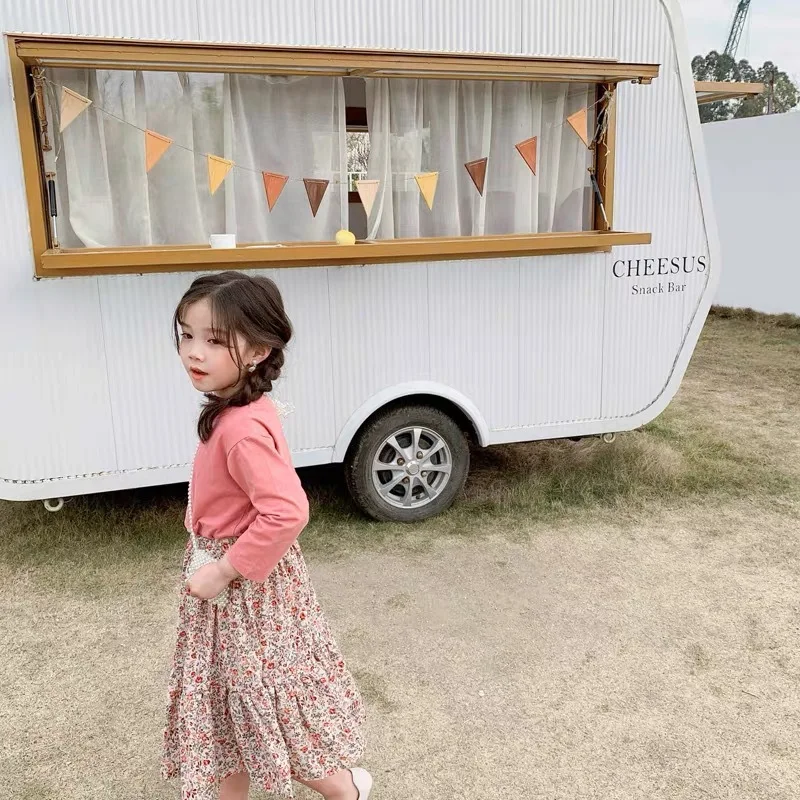 Летняя юбка для девочек Юбка с цветочным рисунком оборками принтом Элегантная