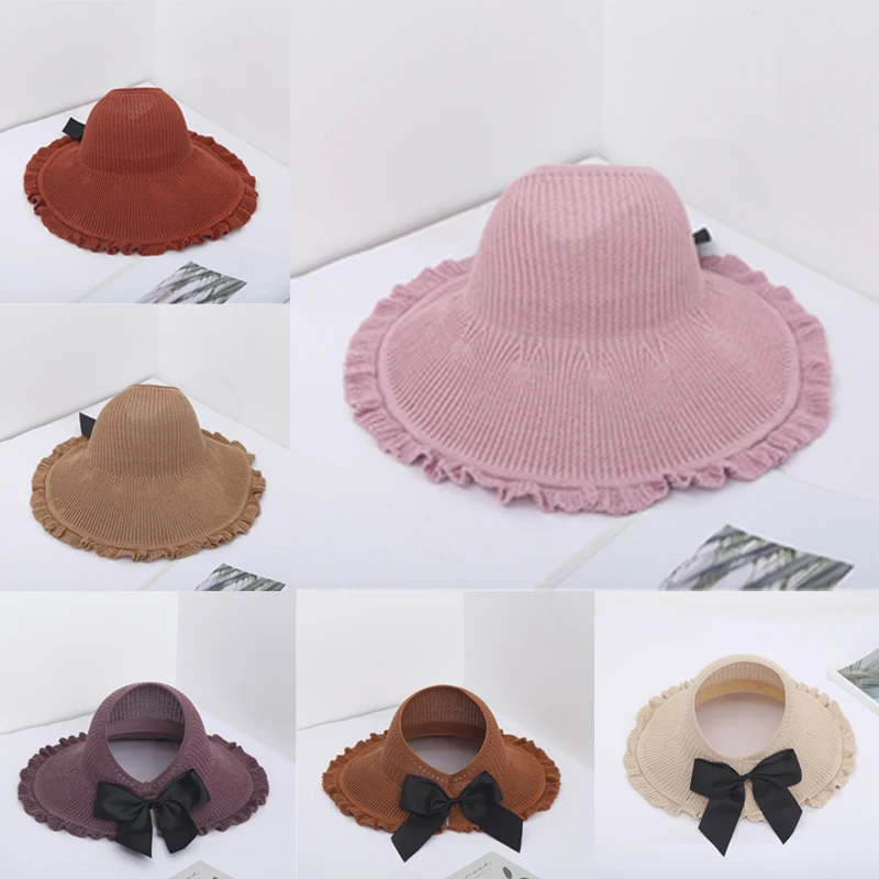 

Summer Women Sun Hats Big Brim Classic Bowknot Foldable Fashion Female Straw Hat Casual Outdoor Beach Cap Lady UV Protected Hats