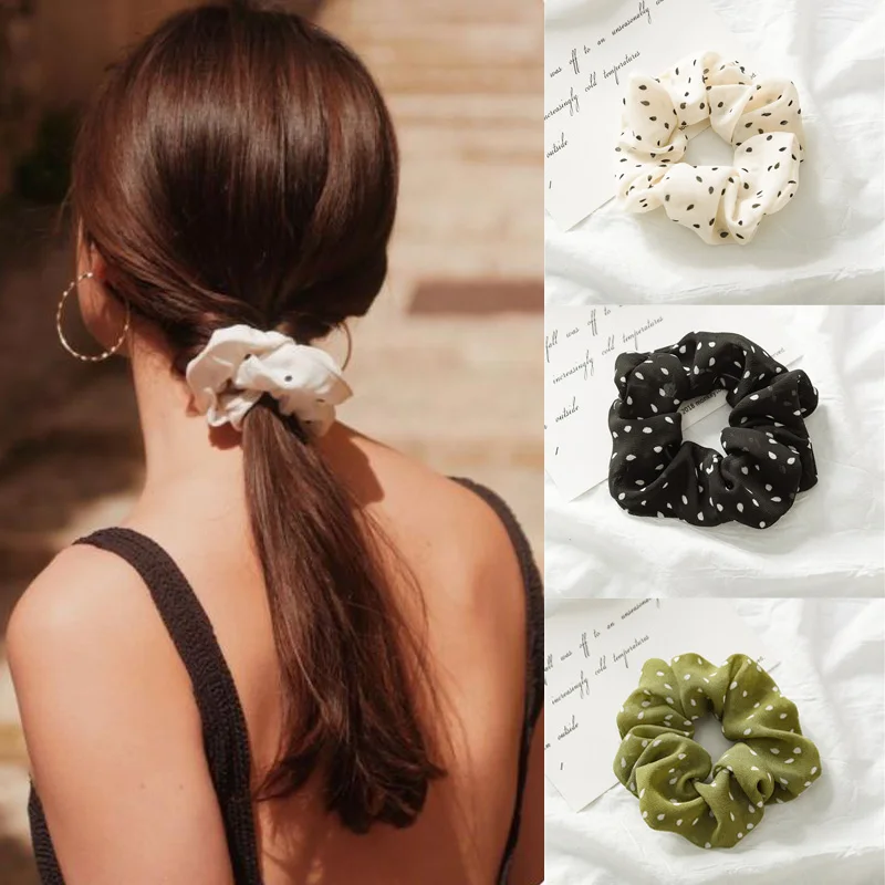 

MueRaa Точка шифоновое в Корейском стиле для женщин девушки скрепки упругая резинка для волос аксессуары для волос, модные, трендовые, повязка ...