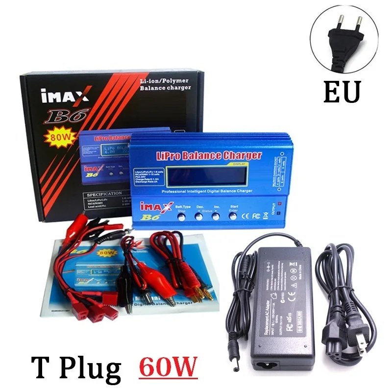 Цифровое Зарядное устройство iMAX B6 80 Вт T PLUG с ЖК экраном для Lipo NiMh Li Ion Ni Cd