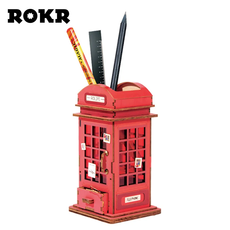 ROKR DIY Penholder 3D деревянная модель строительный комплект игрушки для детей взрослых девочек