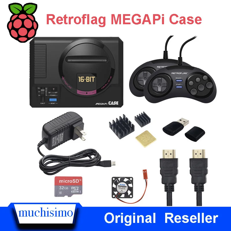 Retroflag MEGAPi чехол/игровой контроллер функциональная кнопка для Raspberry Pi 3 B Plus 3B+/3B/2B пряди