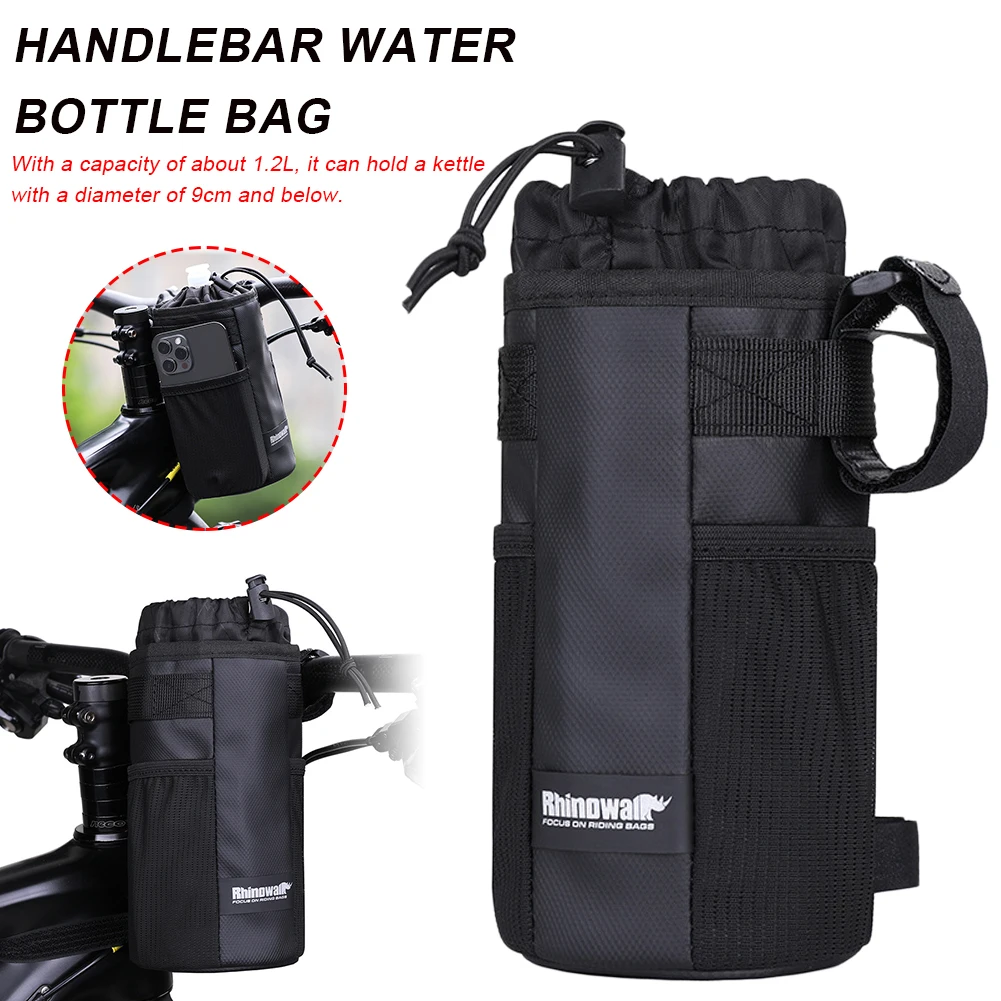 

Rhinowalk Bicycle Bag Bike Bottle Holder Cycling Water Bottle Carrier Pouch MTB Bike Insulated Kettle Handlebar Bag Accessories