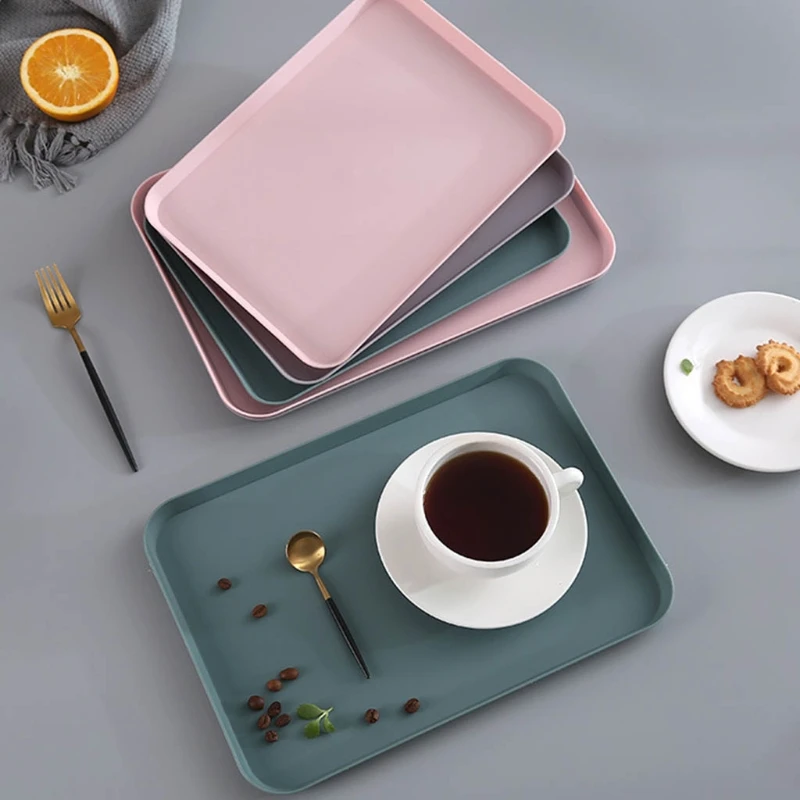 

Прямоугольный лоток для хранения для домашней кухни, контейнер для хранения чая, десертов, фруктов, закусок, конфет, тортов, пластиковый дер...