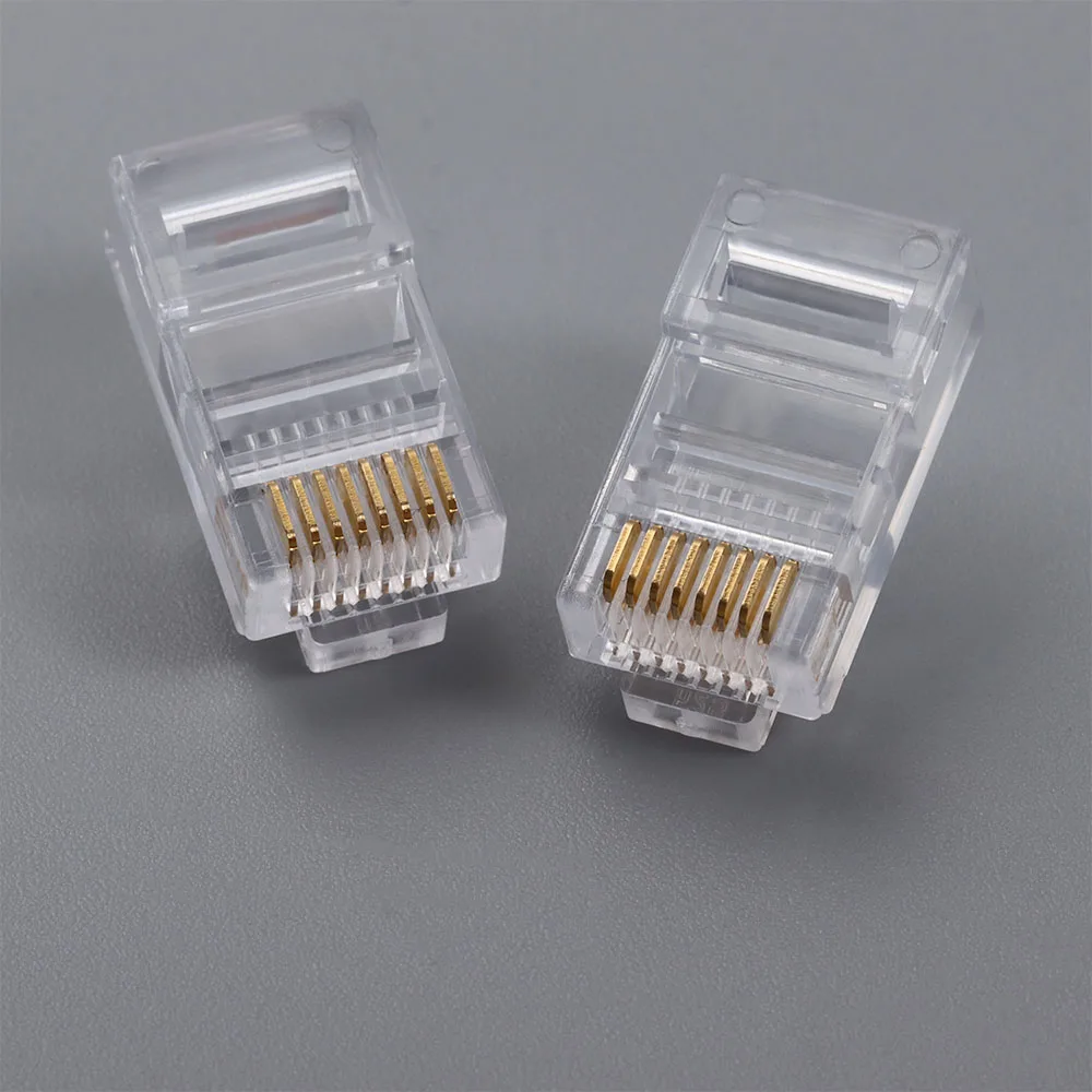 Модульный обжимной соединитель RJ 45 разъем для кабеля Ethernet с позолоченным