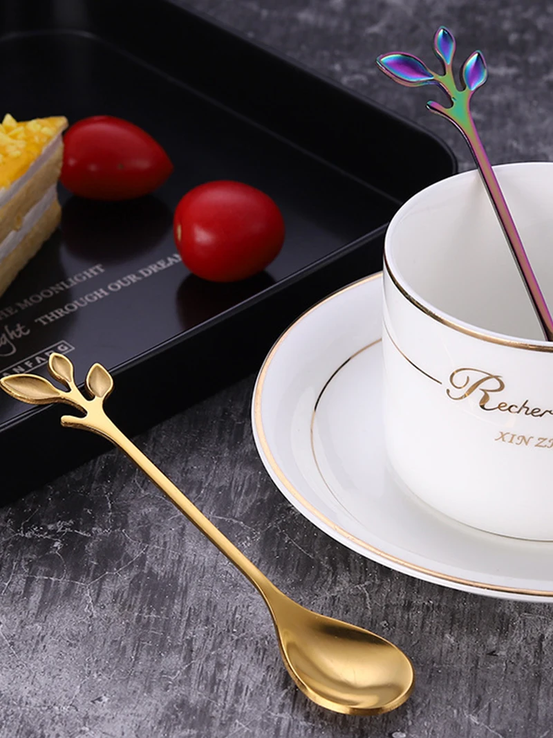 Столовые приборы из нержавеющей стали радужного цвета|Столовые сервизы| |