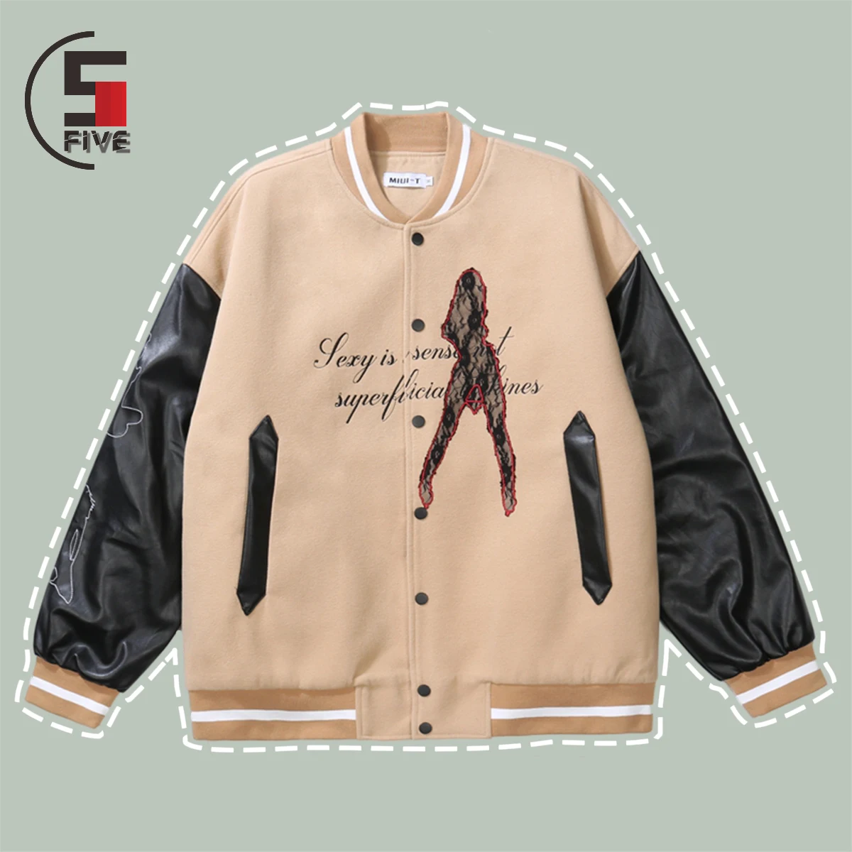 

2021Baseball Jacket Men Hip Hop Patchwork PU Leather Jackets Ebroidered Girl Lace Design Autumn Campus Oversized Unisex Coat NEW