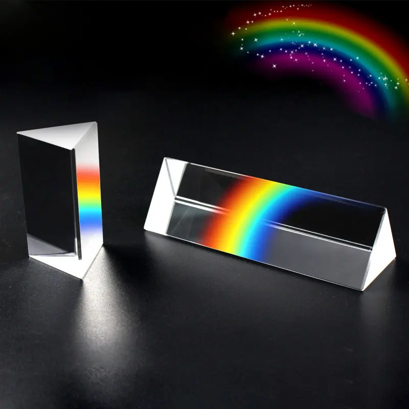

25*25*25*25mm Triangular Prism Rainbow Prisma Crystal Glass Photographic Prisme Color Prisms Physics Children's Light Experiment
