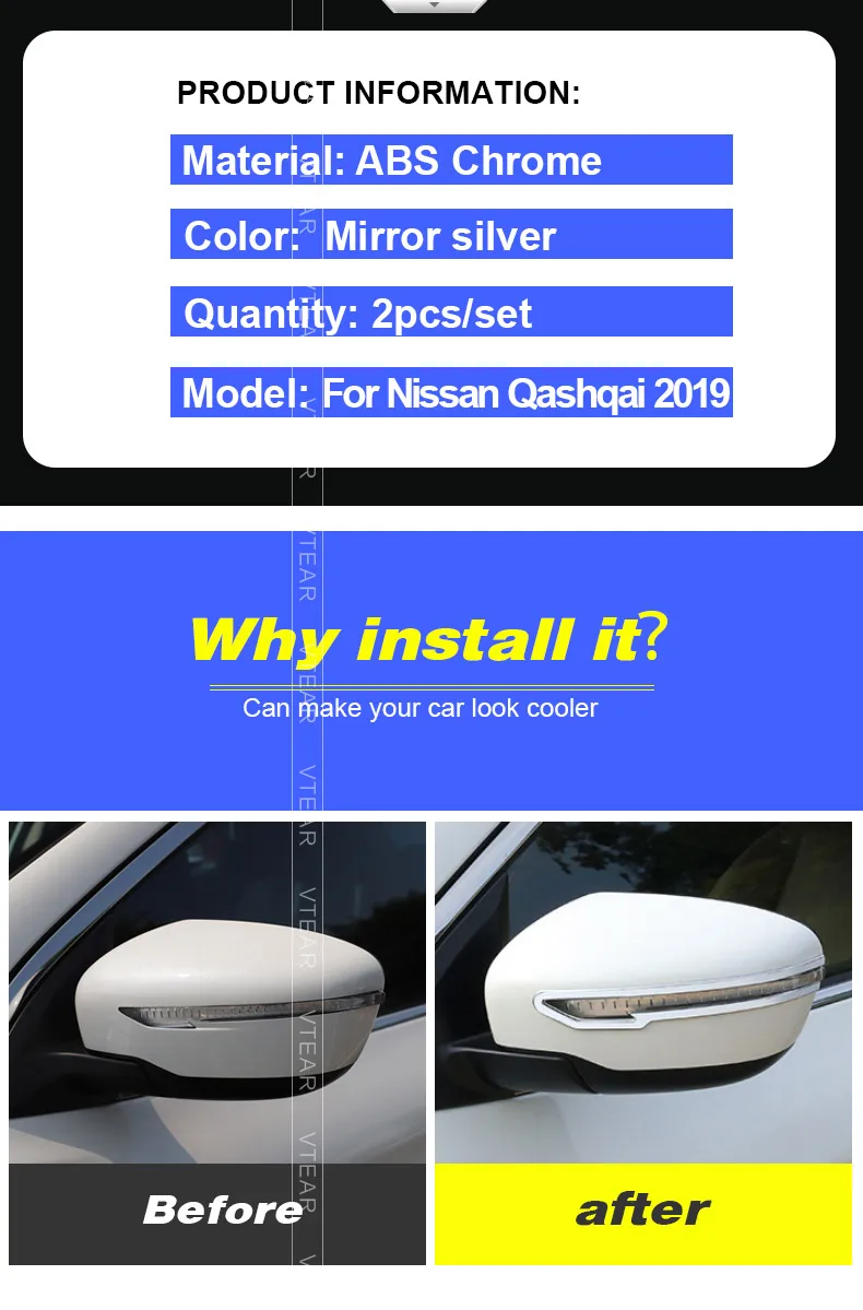Hivotd для Nissan qashqai j11 Dualis, аксессуары, зеркала заднего вида, декоративные полоски, наклейка, АБС ХРОМ, внешний стиль автомобиля,автотовары аксессуары для авто