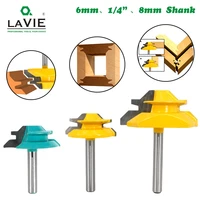 lavie 1pc 14 shank 6 35mm 8mm 45 degree lock miter router bit tenon milling cutter woodworking tool for wood tools mc01 mc