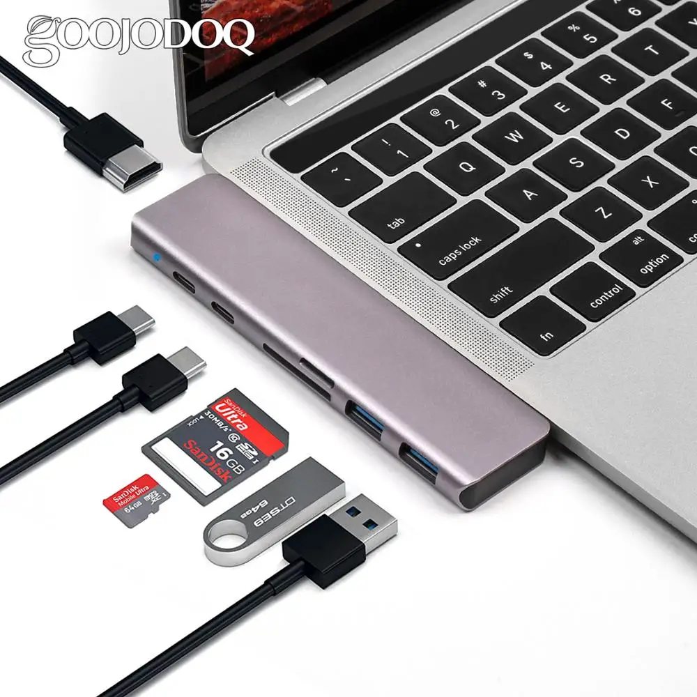 USB C Hub 3 0 HDMI для MacBook pro 13 15 адаптер 7 в 1 usb концентратор с адаптером питания 4K SD/Micro SD