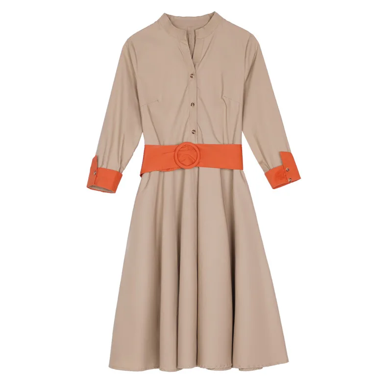 Платье для мамы и дочки WLG одинаковая семейная одежда весенние осенние синие хаки