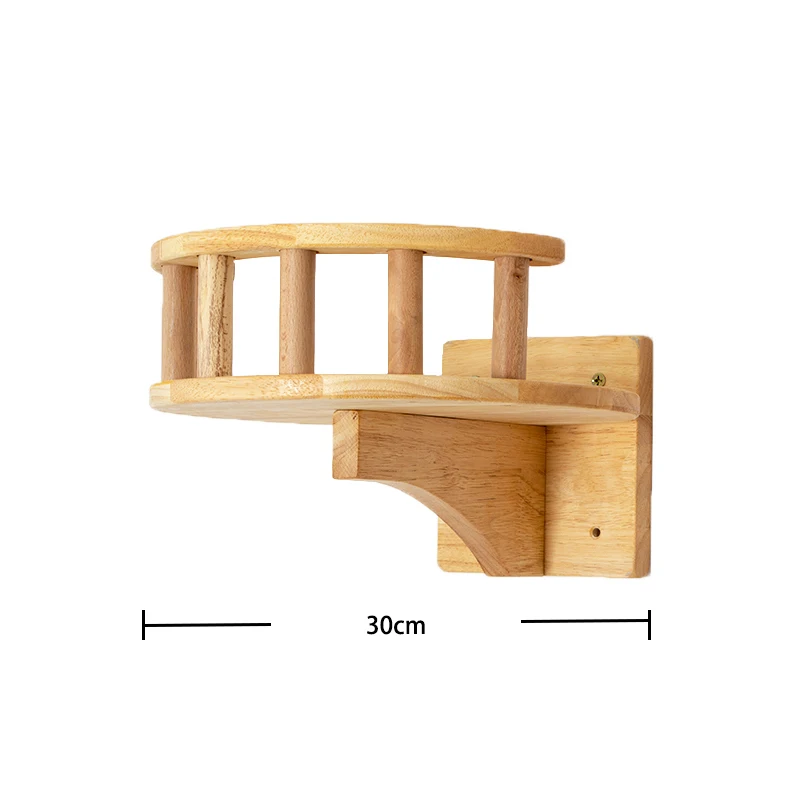 

Pet Furniture Wooden Climbing Frame Cat Wall Steps Cat Tree Tower Wall Hanging Kitten Toy House Climbing Frame with Guardrail