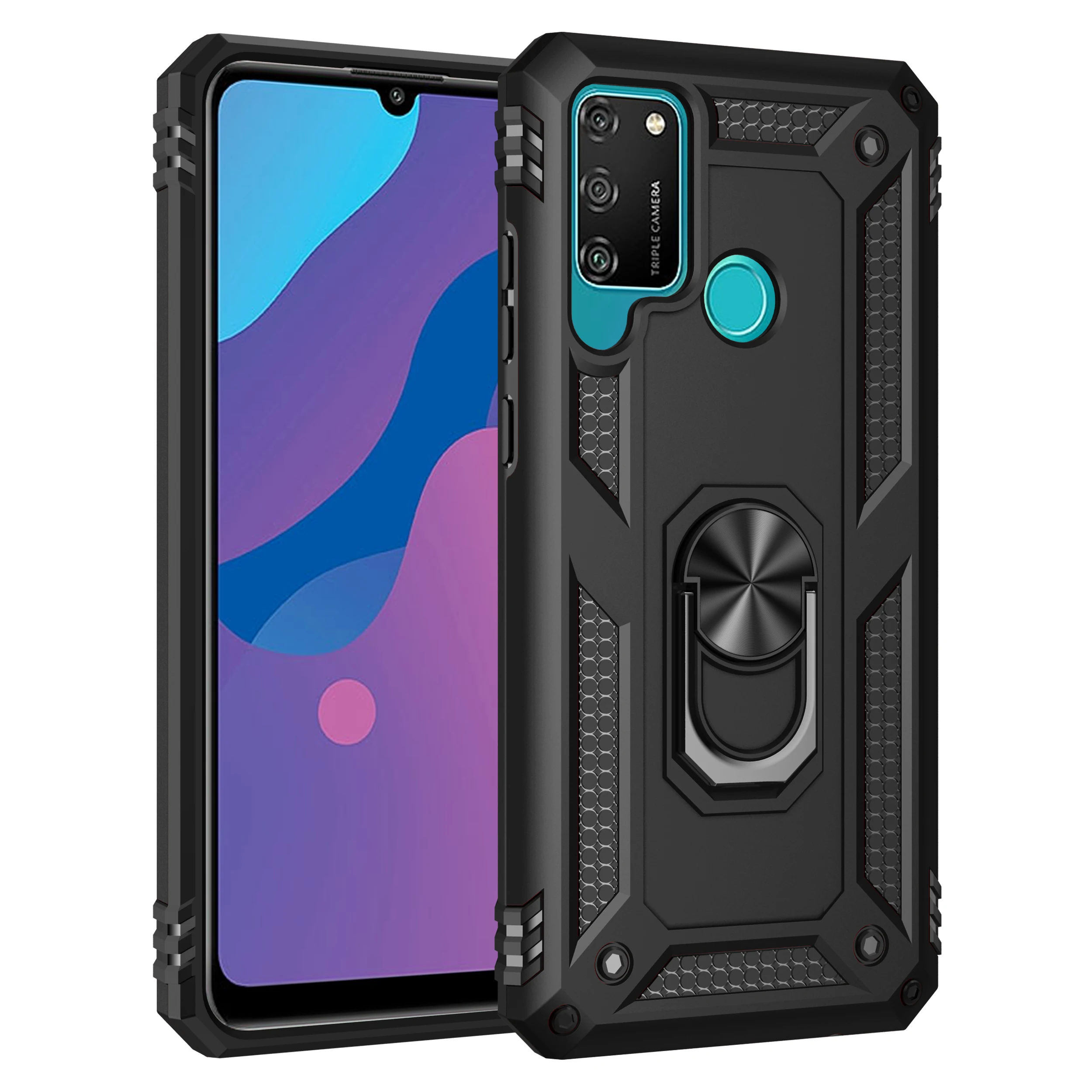 

Fashion Armor Rugged Phone Case For Huawei Honor Nova 5T 9S 9A 5 4 5i 6 7i 4E 3E Play 4T 20 8S 8A SE Pro Anti Fall Stand Cover