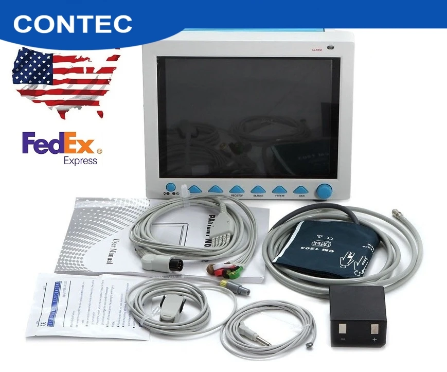 CE& FDA 12," ICU/CCU мультипараметрические жизненные знаки монитор пациента CONTEC CMS8000