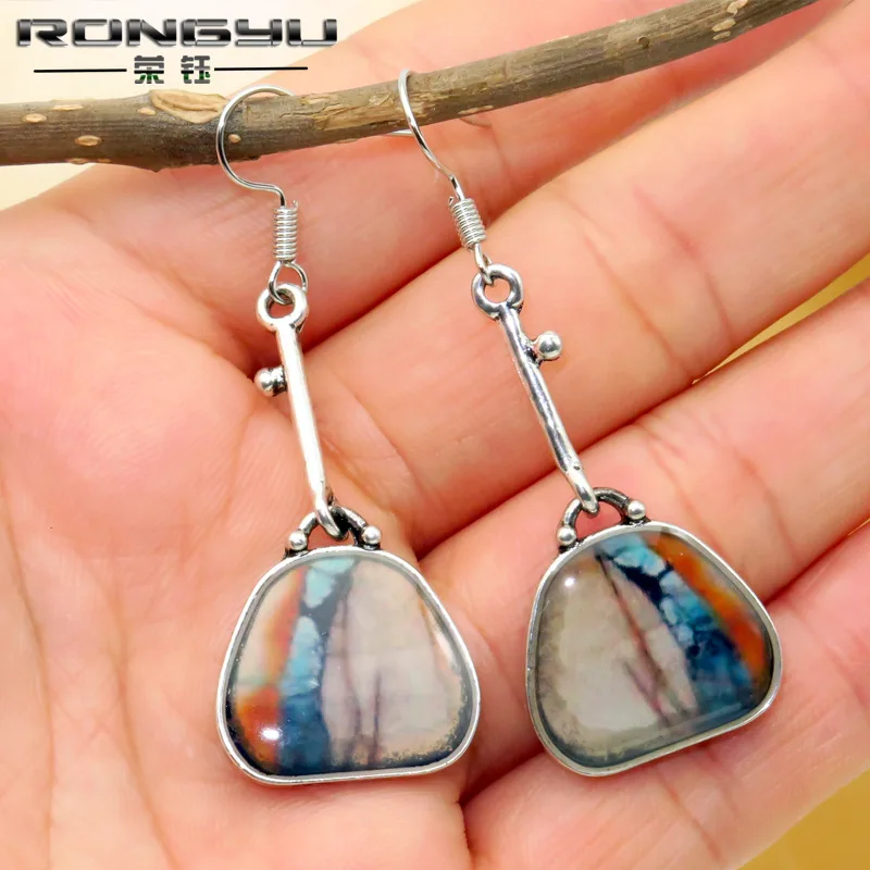 Rongrong 2019 Новая Европейская и американская мода цвет креативный мешок/серьги с