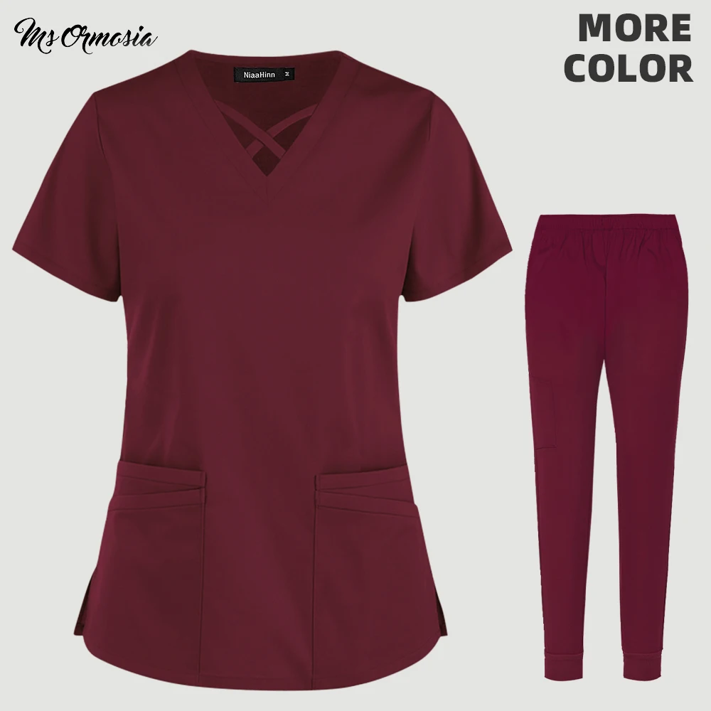 

Wholesale Women Wear Scrub Suits Hospital Doctor Working Uniform Medical Surgical Multicolor Unisex Uniform Nurse Accessories