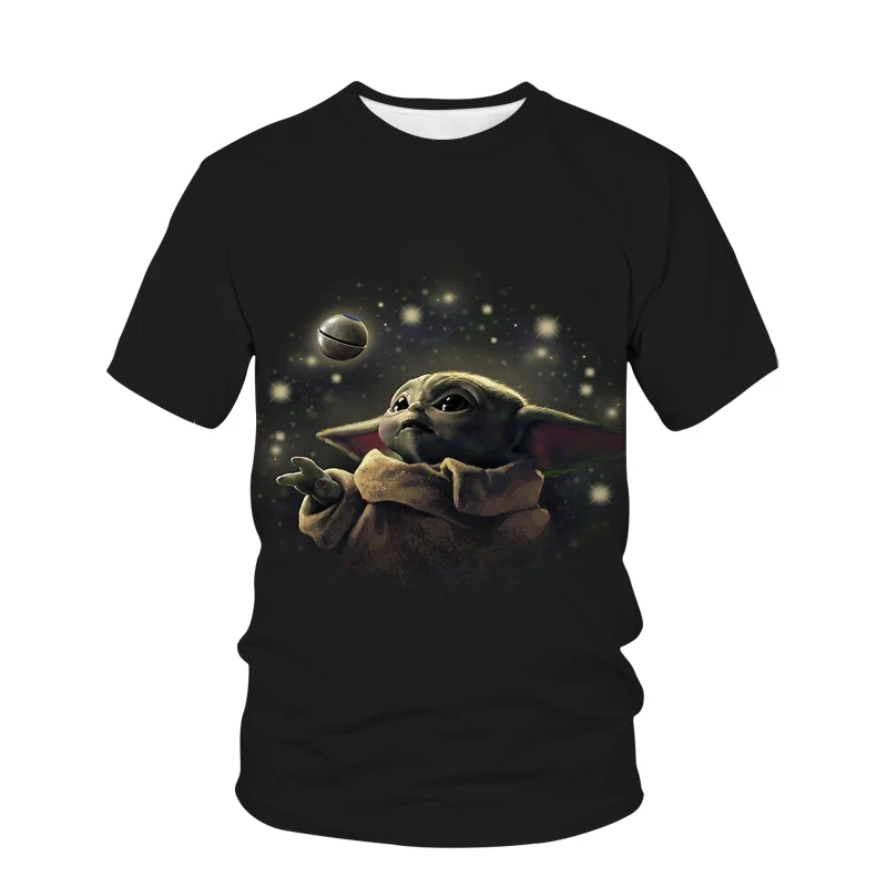 

Marvel Movie Star wars Mandalorian Baby Yoda T Shirts Men Women Summer Short Sleeve Printed T-shirt Cool Harajuku Tops Tee