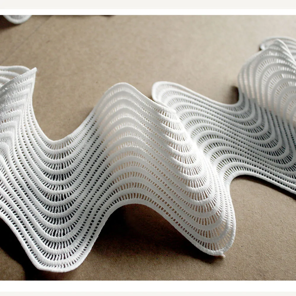 Модная вышитая волной кружевная отделка французская Изысканная лента