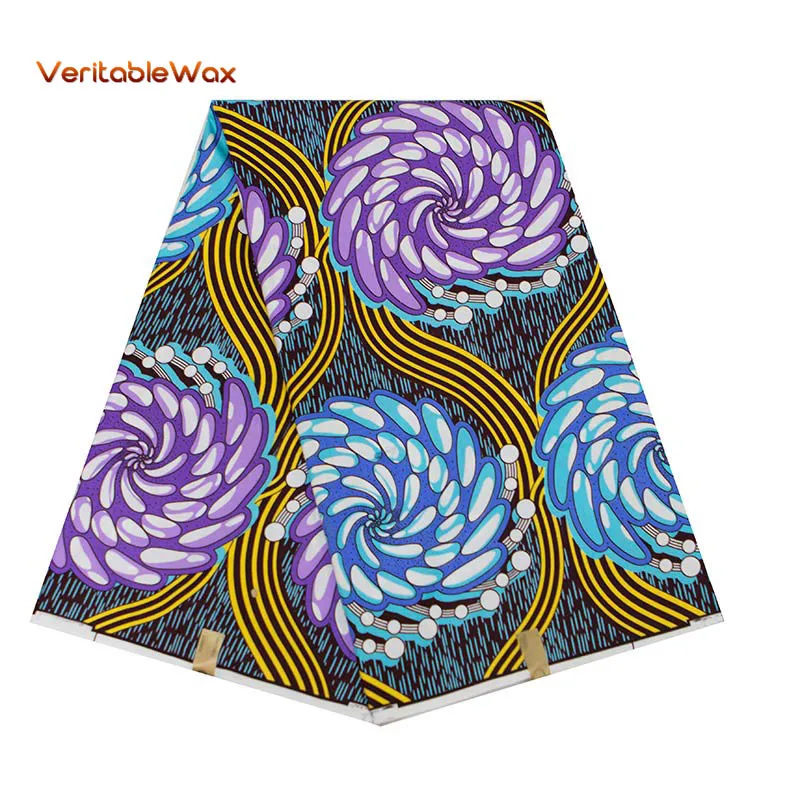 

wholesale Africa Ankara Polyester Wax Prints Fabric VeritableWax High Quality 6 Yards 2022 African Fabric For Party Dress FP6358