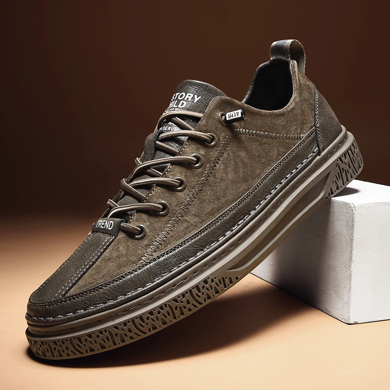 

Luxury Suede Leather Men Handmade Shoes Flats Casual Men's Canvas Shoes Breathable Men's Business Walking Shoes Zapatos De Mujer