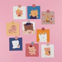 9sheets ins cute cartoon bear cards suit bedroom wall illustration decorative sticker card diy photo props kawaii stationery