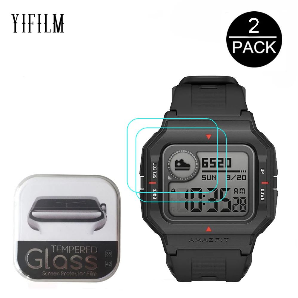 2PCS 2.5D 9H HD Clear Anti-Scratch Glass For Huami AMAZFIT Neo AMAZFIT A2001 Smart Watch Screen Protector Film Tempered Glass